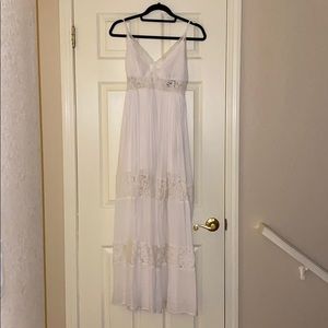 Lace Floor Length Dress [White]